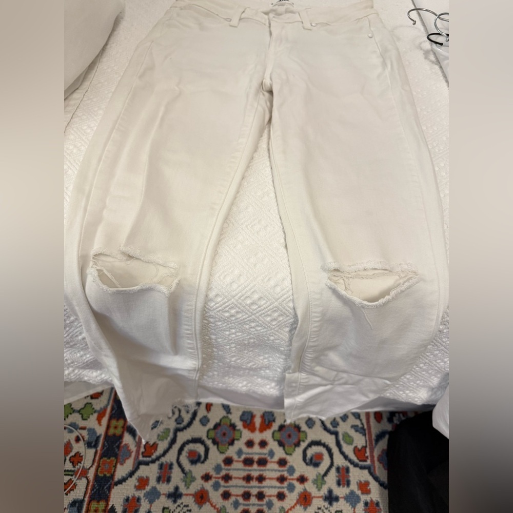 PAIGE Ivory Denim Pants - Picture 6 of 10